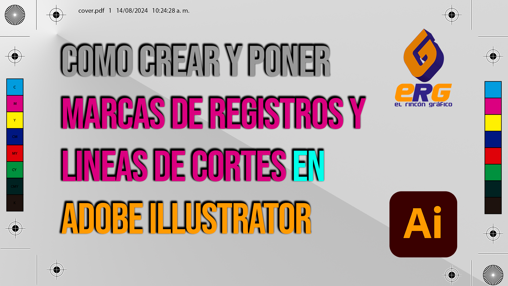 Como crear y poner MARCAS DE REGISTROS y LINEAS DE CORTES en Adobe Illustrator